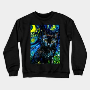 Black Cat Night 3 (close up version) Crewneck Sweatshirt